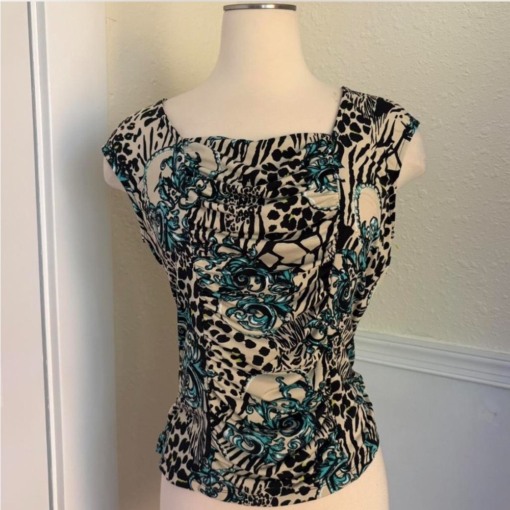 Style & Co. Beige and Blue Top